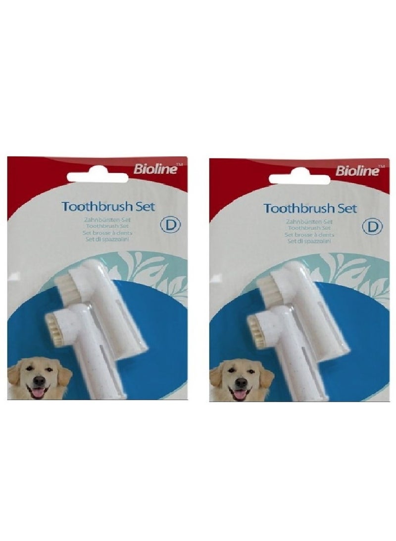 بايولاين مجموعة فرش أسنان بيولين للإصبع مكونة من قطعتين