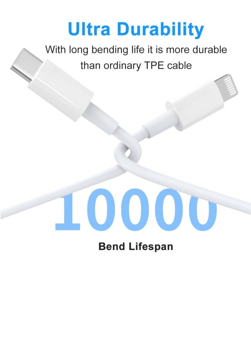 IPhone Fast Charger [MFi Certified] 20W USB C Power Adapter Fast Charger with 3ft Cable Compatible with IPhone 13/13 Pro/ 12 Pro/12 Mini/ 11/11 Pro/XS/Max/XR/X/8 Plus/SE 2020,
