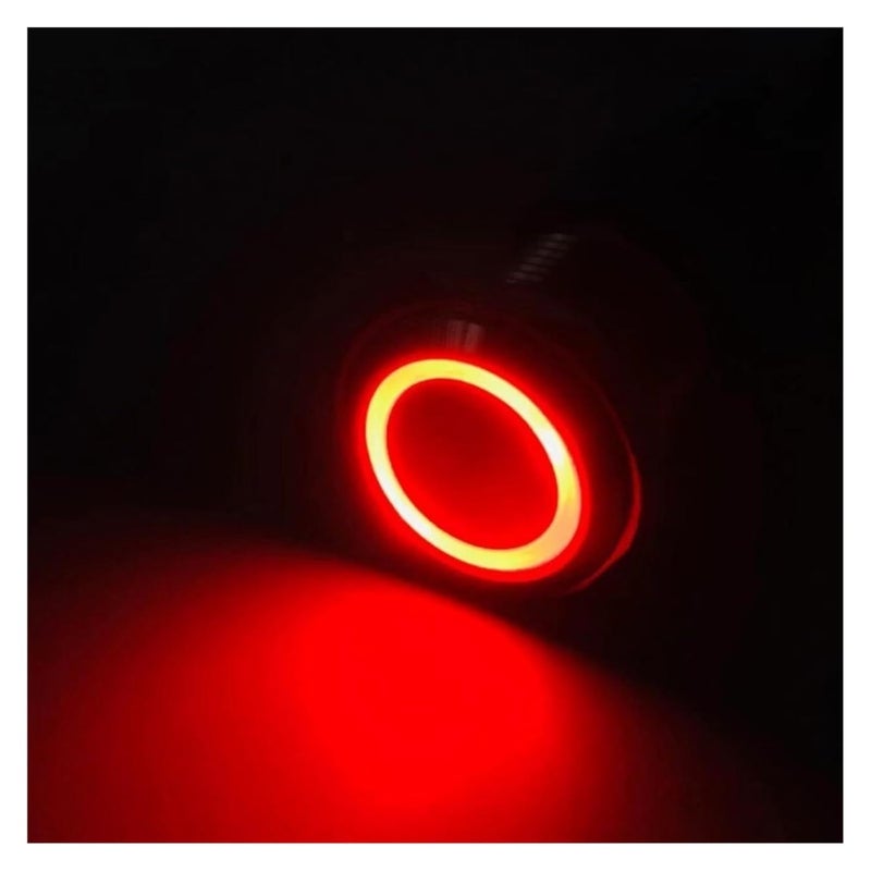 مفتاح زر معدني 19 مم ذاتي القفل مع ضوء LED دائري أحمر مقاوم للماء 3.8 فولت 5 فولت 6 فولت - Image 3