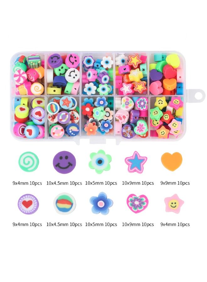 خرز من الصلصال لصنع الأساور ، 10 أشكال من مجموعة خرز مسطحة من الصلصال ، من أجل DIY مجوهرات سوار إكسسوارات الشعر القرط قلادة اللوازم الحرفية - Image 2