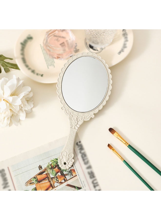 Handheld Mirror,Hand Held Mirror with Handle Vintage Decorative Makeup Cosmetic Purse Mirrors for Girls Women