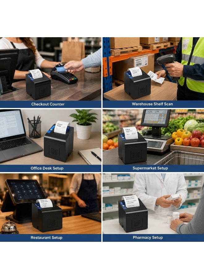 طابعة فواتير حرارية SP 893 بمنفذ USB + LAN عالية السرعة لأنظمة نقاط البيع - Image 5