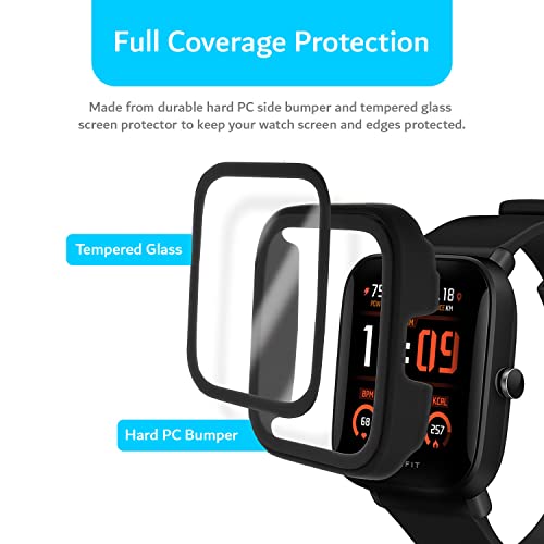 TUDIA غطاء زجاجي مقسى سهل التركيب من TUDIA متوافق مع Bip U Pro، حماية كاملة ضد الصدمات، غطاء صلب رقيق من PC مع واقي شاشة خالي من الفقاعات ومضاد لبصمات الأصابع. - Image 3