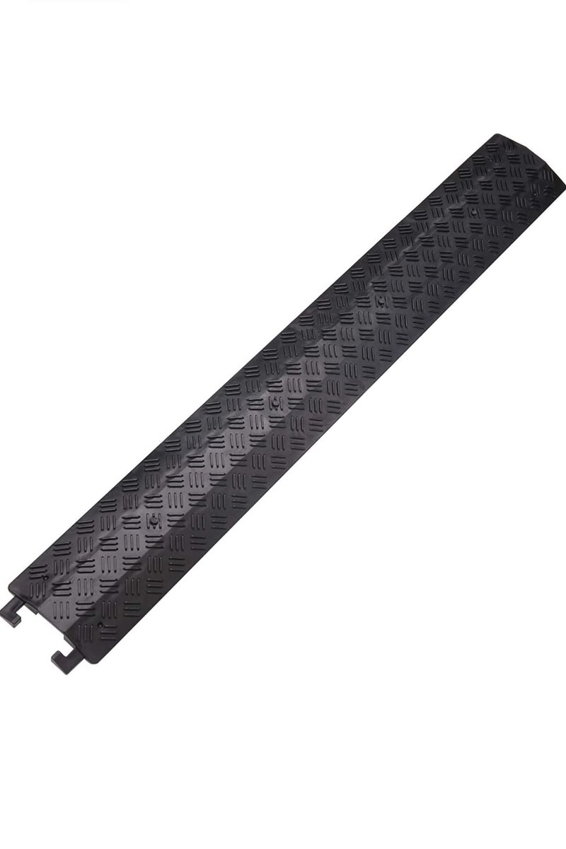 ABS INDUSTRY Heavy Duty Rubber Cable Protector Bump/Hump Speed Breaker Heavy Duty Hose Cable Track Protector Protective Cover Wires Concealer Floor Cord Cover Cord Protector Black (Small) - Image 1