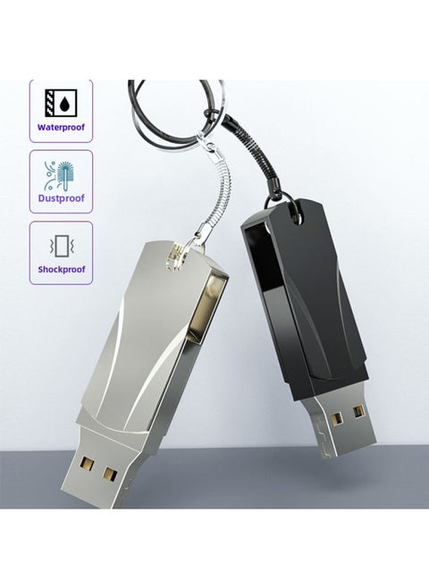 Free Engraving High-speed Usb Flash Drive 32gb Mobile Computer Universal Business Usb Drive Large Capacity Customized-Color:Small Fat Three Generation Silver-Capacity:64GB
