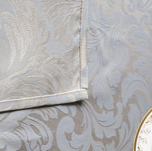 Tektrum 70 X 70 inch Square Damask Jacquard Tablecloth Table Cover - Waterproof/Spill Proof/Stain Resistant/Wrinkle Free/Heavy Duty - Great for Banquet, Parties, Dinner, Kitchen, Wedding (Beige) - Image 3