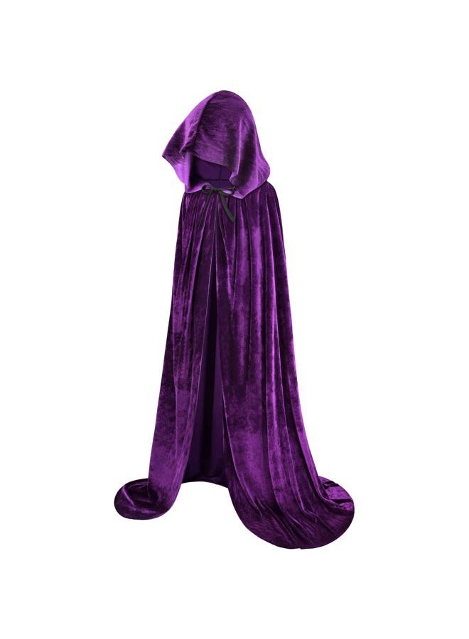 Olreco Purple Hooded Cloak Purple Cape Witch Cape Purple Hooded Cape Witch Cloak Hooded Cloak for Women Coats Raven Cloak - Image 1