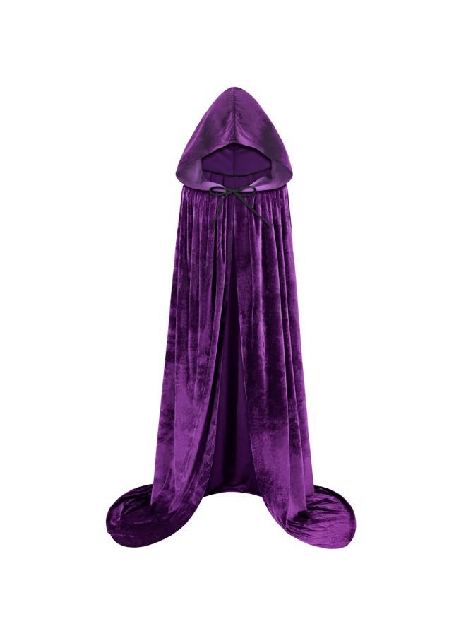 Olreco Purple Hooded Cloak Purple Cape Witch Cape Purple Hooded Cape Witch Cloak Hooded Cloak for Women Coats Raven Cloak - Image 2