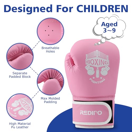 Redipo Kids Boxing Gloves, Sponge Foam Training Sparring Gloves Thai Kick Boxing for Kid and Youth, Suitable for Boys and Girls Age 3 to 9 Years - Image 4