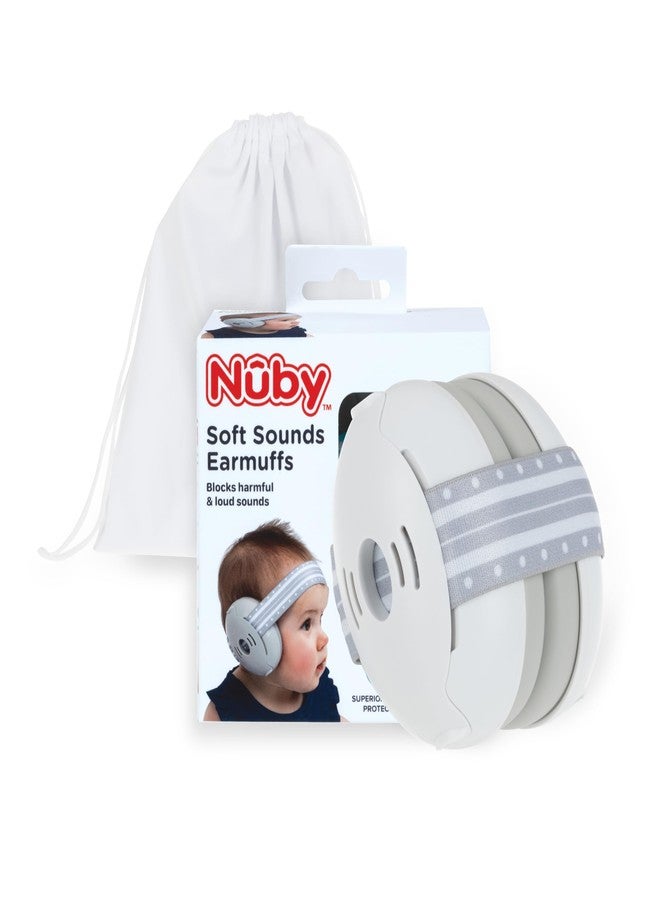 Nuby نوبى أصوات ناعمة - سماعات أذن قابلة للتعديل لحماية الأطفال من الضوضاء العالية، مثالية للعروض الجوية، الألعاب النارية، السفر أثناء الطيران، وأكثر! باللون الأبيض فقط. - Image 1