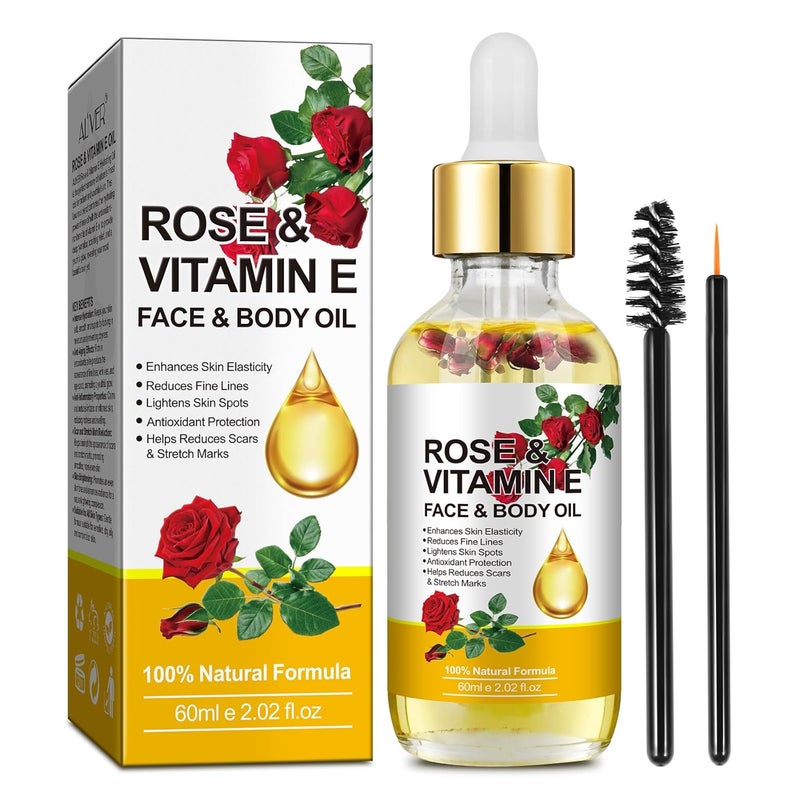 Vitamin E Oil Rose Oil Vitamin E Oil for Face Organic Vitamin E Oil Rose  Vitamin E Moisturizer Oil for Face and Skin Care 2 Fl Oz