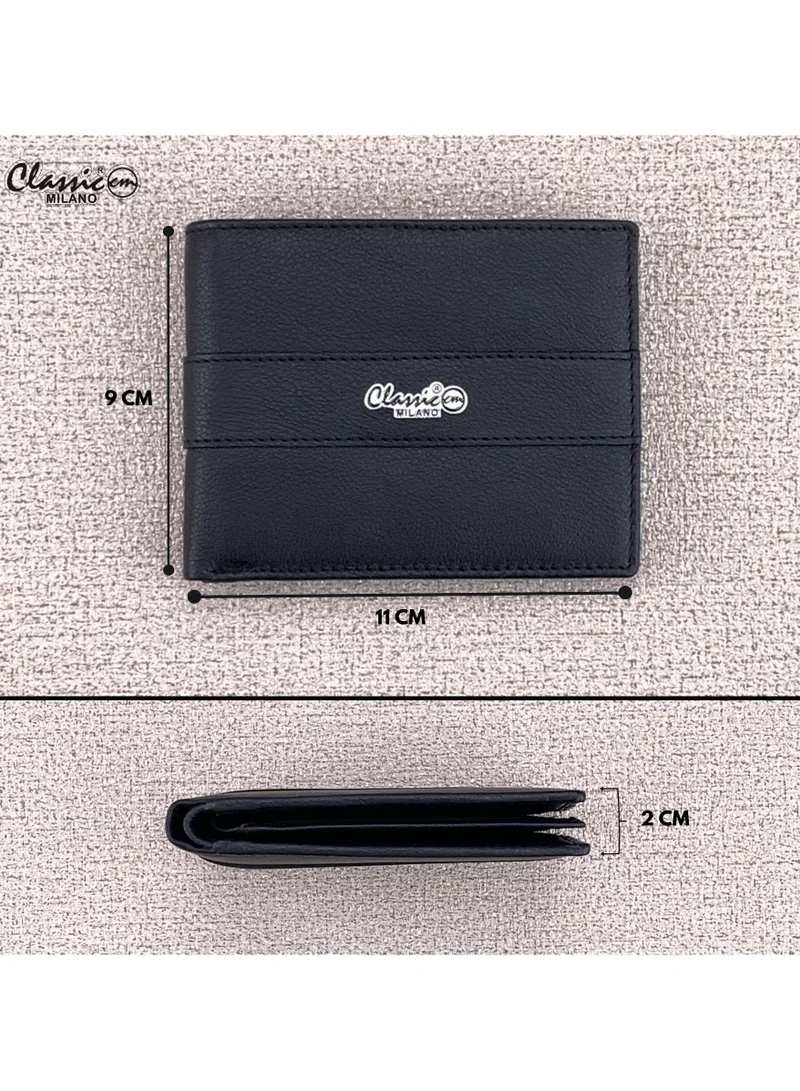 Classic Milano Black (CNH-8) Classic Milano Genuine Leather Wallet for Men – Slim Bifold Men’s Wallet with RFID Blocking, Multiple Card Slots – Stylish Mens Purse Wallets Gift for Husband, Father for Men | Best Price UAE