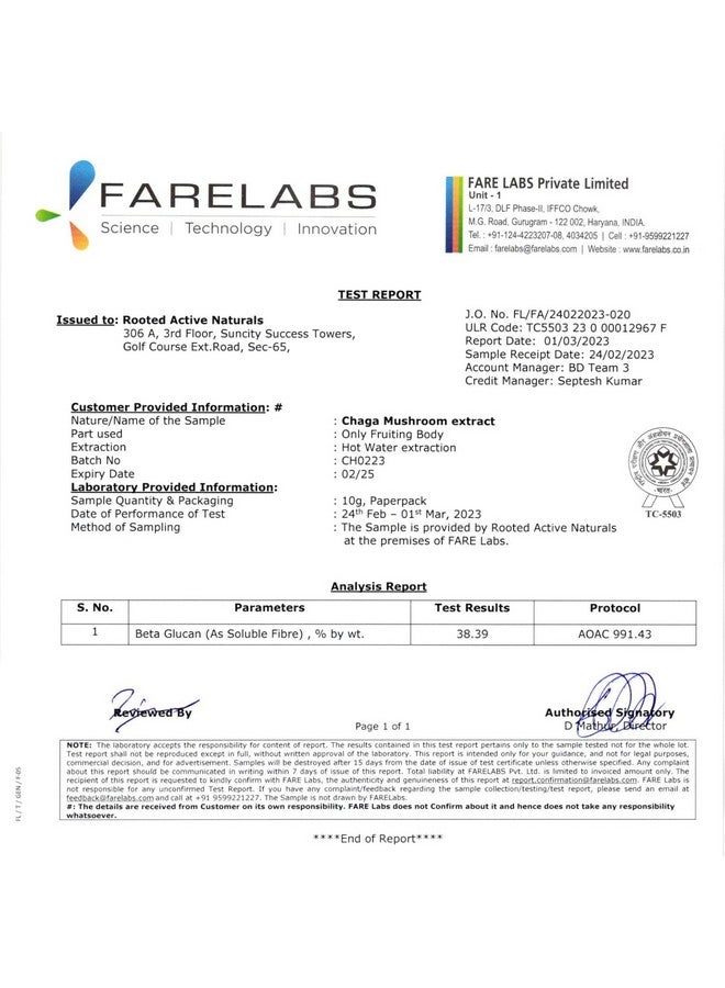 Rooted Actives Siberian Chaga Mushroom Capsules (60 Caps, 500 Mg) | Blood Sugar, Heart & Immunity | Usda Organic | 35% Beta Glucans | Pack Of 2 - Image 3