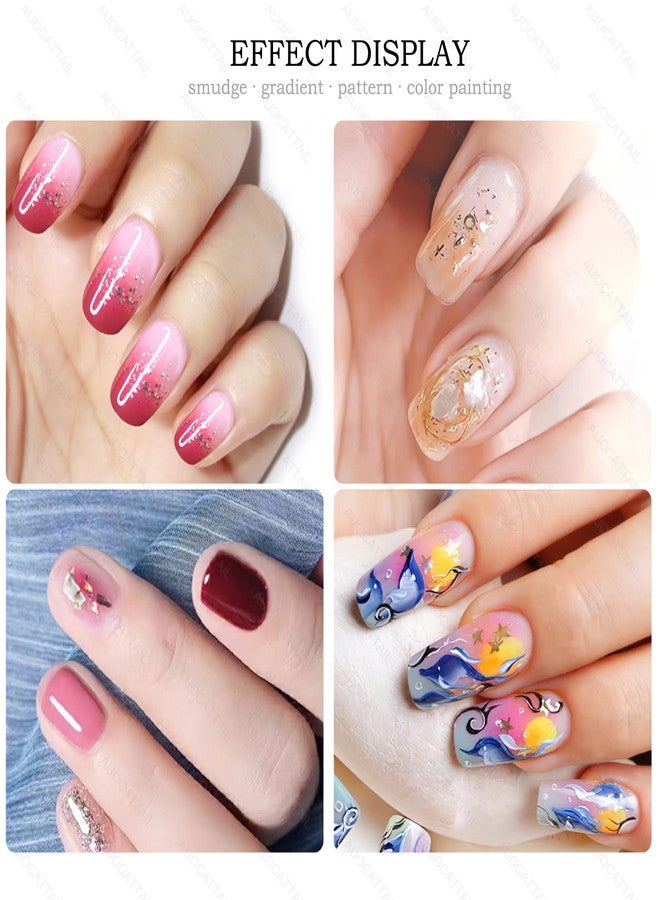 AUOCATTAIL 15 Pcs Nail Brushes Nail Art Kit for Nail Detailing Brush Makeup Brushes Cleaning Fingernails Nail Dotting Tool for Home Salon DIY Manicure Design Tools (Rose Red) - Image 3