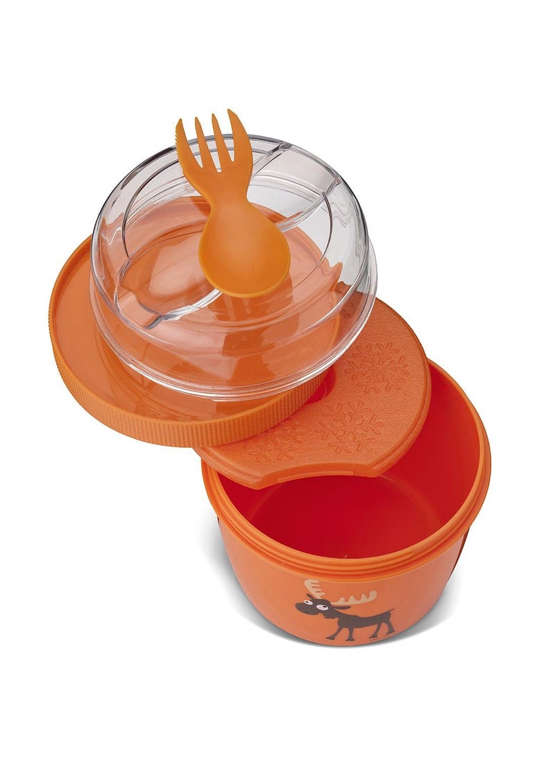 Carl Oscar Sweden N'Ice Cup Lunch Box™ 0.5L With Cooling Pack + Upper Snack Compartment 0.3L - Orange - Image 3