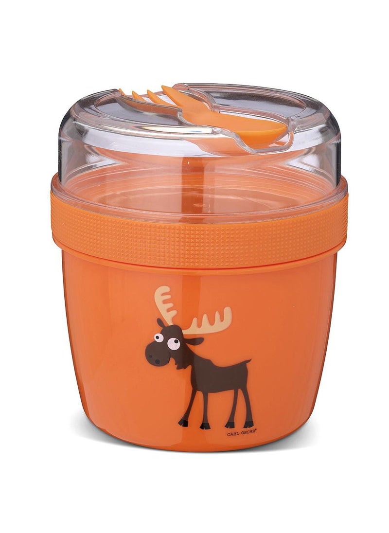 Carl Oscar Sweden N'Ice Cup Lunch Box™ 0.5L With Cooling Pack + Upper Snack Compartment 0.3L - Orange - Image 1