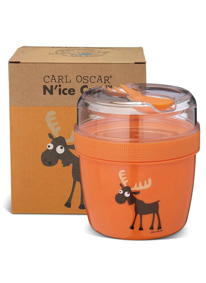 Carl Oscar Carl Oscar Sweden N'Ice Cup Lunch Box™ 0.5L With Cooling Pack + Upper Snack Compartment 0.3L - Orange