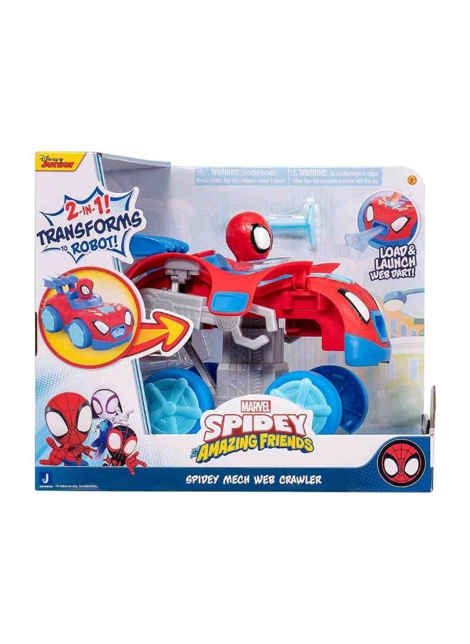 MARVEL Spidey & His Amazing Friends Mech Web Crawler With 2-In-1 Transforms Figure  - Image 3