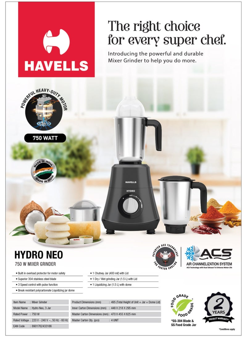 Havells هافيلز هايدرو نيو 750 واط 3 جرة - Image 4