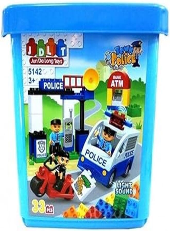 JDLT Town Police Series Blocks 33PCS Light & Sound