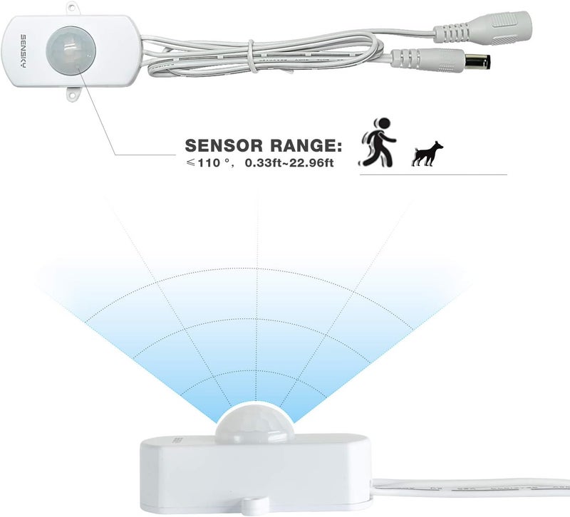 Sensky BS010WL DC 12v إلى 24v مفتاح استشعار الحركة المصغر PIR مفتاح استشعار الإشغال للإضاءة LED DIY (مستشعر ضوء، وقت تأخير، مسافة استشعار، قابل للتعديل) - Image 4