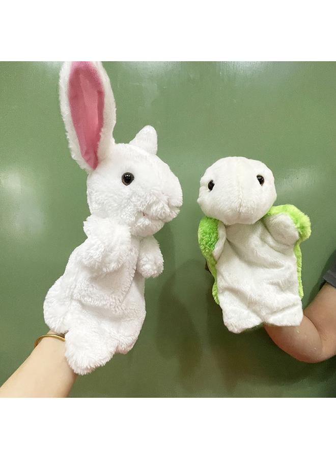 Bluejw Plush Toy Suit Hand Doll Tortoise And Rabbit Race Children Baby Parent-Child Calming Finger Doll - Image 1