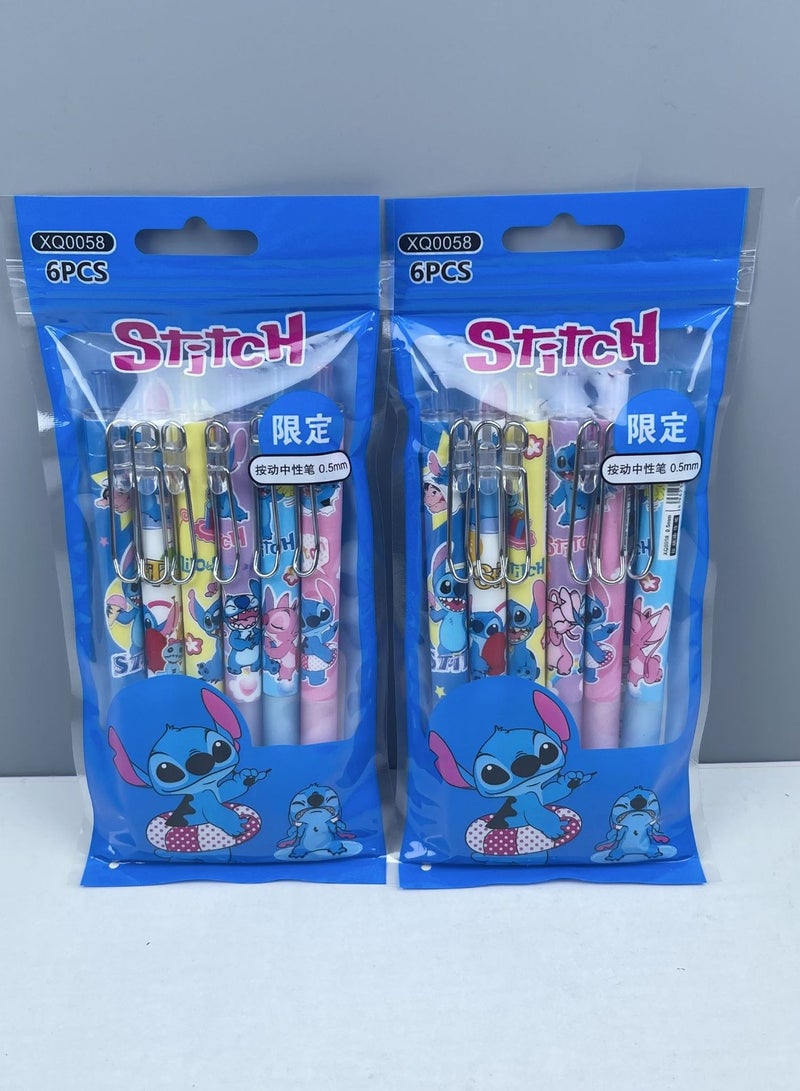 STITCH 6 Pcs Stitch Rollerball Pen Set For Kids And Students - Image 1
