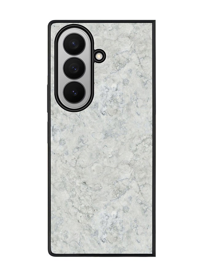 Stylizedd For Samsung Galaxy Z Fold7 Case,Slim fit Camera Protection, Shockproof Thin Phone cover  - Marble Texture White