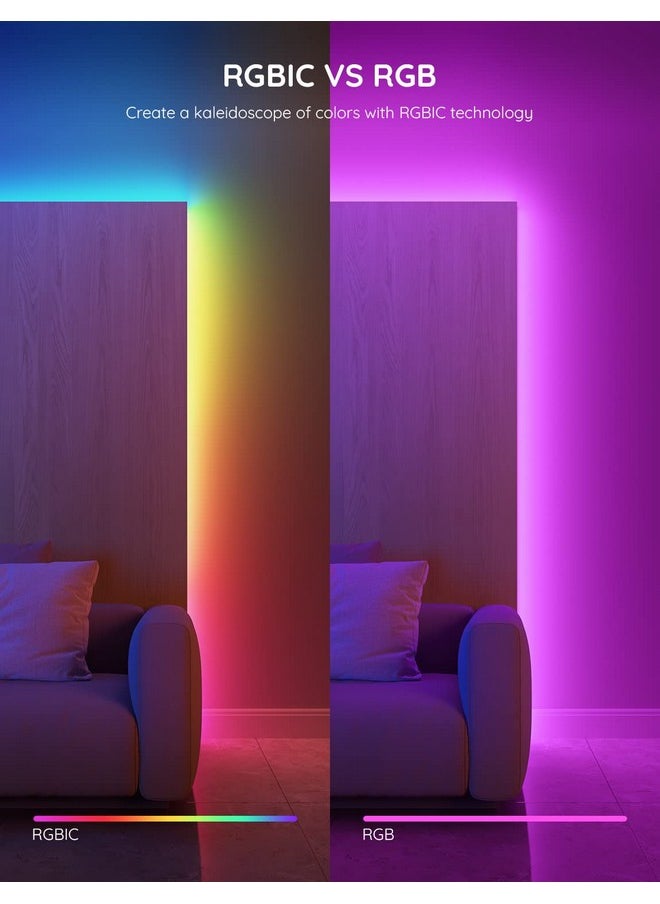 Govee Govee RGBIC LED Strip Lights, 65.6ft Smart LED Lights for Bedroom, Bluetooth LED Lights APP Control, DIY Multiple Colors on One Line, Color Changing LED Lights for Halloween Decor, 2 Rolls of 32.8ft  - Image 4