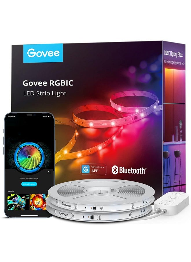Govee Govee RGBIC LED Strip Lights, 65.6ft Smart LED Lights for Bedroom, Bluetooth LED Lights APP Control, DIY Multiple Colors on One Line, Color Changing LED Lights for Halloween Decor, 2 Rolls of 32.8ft  - Image 1