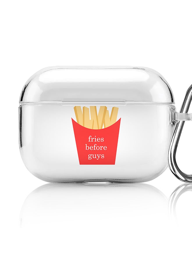 Stylizedd Classic Clear printed Case for Apple AirPods Pro 2nd Generation Thin Transparent Cover [Designed for Apple AirPods Pro 2nd Generation] - Fries before guys - Image 1