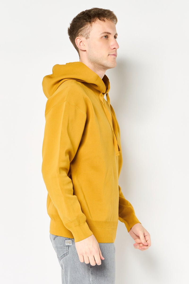 SELECTED Men Solid Long Sleeve Hoodie, Gold - Image 3