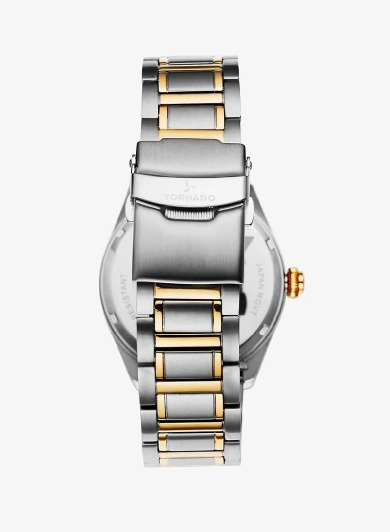 Tornado Champagne Men's Solid stainless steel with Polished and brushed links. 3H with date Display Watch T8007-TBTC - 42mm mm for Men | Best Price UAE