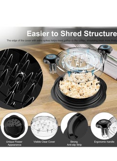 Oasisgalore Chicken Shredder， Chicken Meat Shredder Machine Tool Twist with Lid for Pork Beef Chicken（Black）  - Image 3