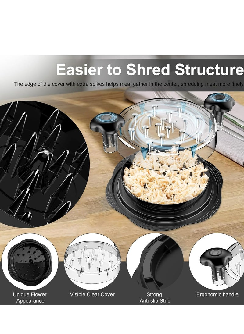 Oasisgalore - Chicken Shredder， Chicken Meat Shredder Machine Tool Twist with Lid for Pork Beef Chicken（Black） - Image 1