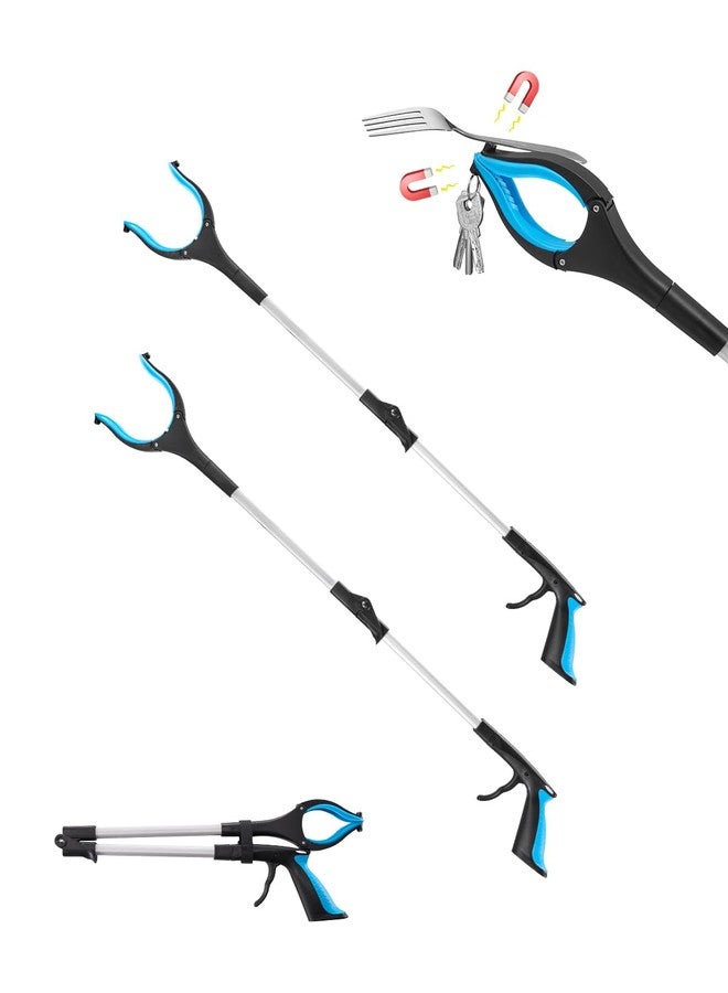 VEVOR Grabber Reacher Tool, 2-Pack 34" Foldable Reacher Grabber Pickup Tool with 360° Rotating Wide Jaw and Dual-Sided Magnet, Lightweight Grabber Reacher Tool for Seniors, Trash Picker Upper Grabber - Image 1