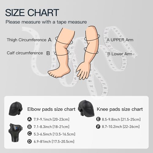 WayEee 6PCS Kids Protective Gear Set, Knee Pads for Kids 3-10 Years Old, Toddler Elbow Pads, Wrist Guards, Skating Cycling Bike Rollerblading Scooter, Upgraded & Durable Material, Boys, Girls,Youth, Black - Image 4