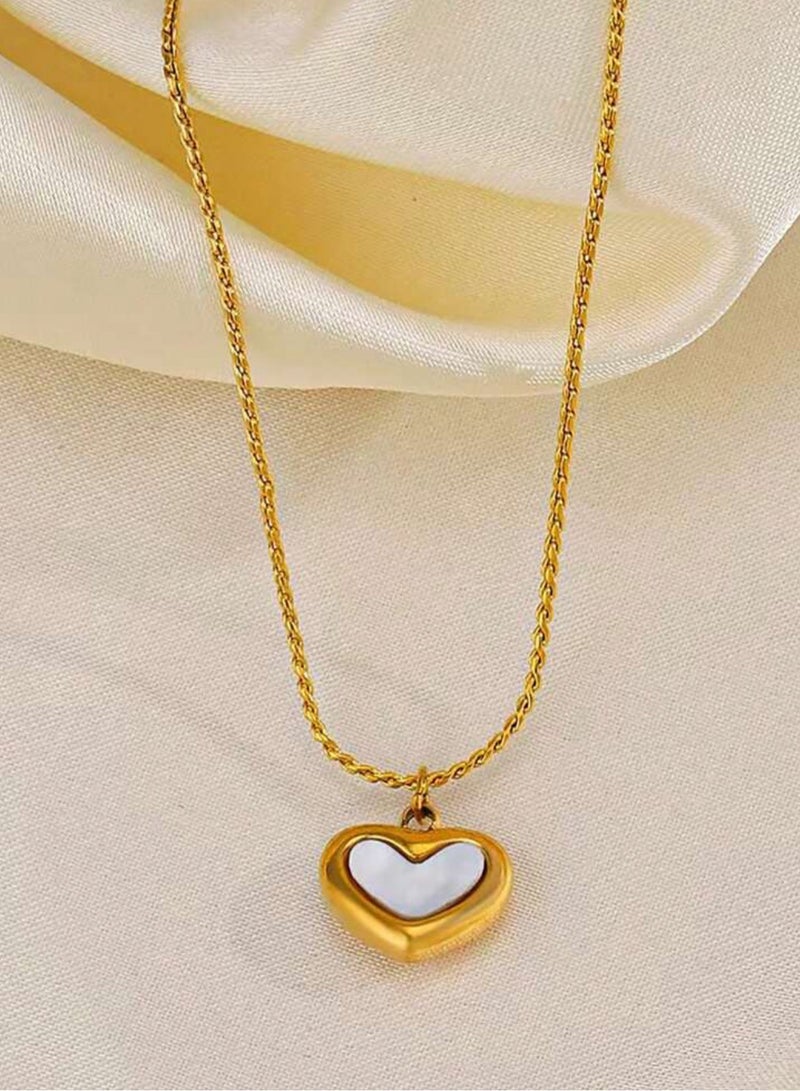 Equal Stylish Gold Plated Stainless Steel Necklace For Women - Image 3