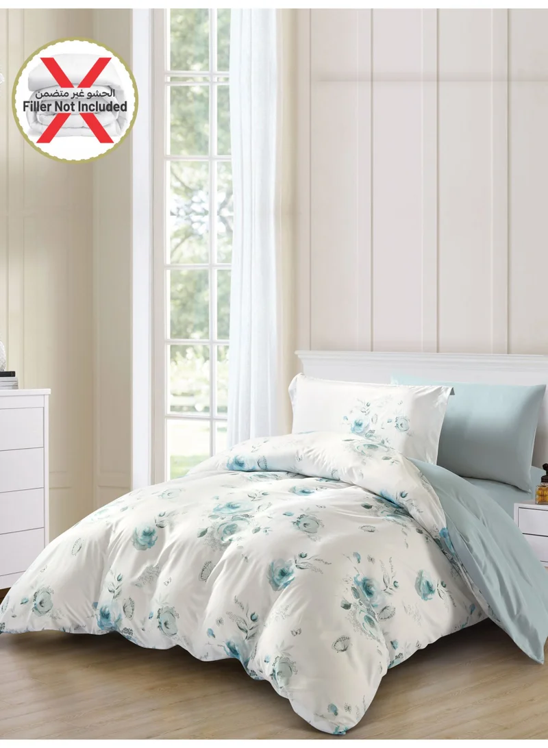 دوناتيلا طقم غطاء لحاف مشجر 4 قطع مقاس كوين يناسب سرير 150×200 سم مايكروفايبر ناعم , تصميم راقي و انيق , يناسب جميع الفصول (لا يشمل حشوة اللحاف)
