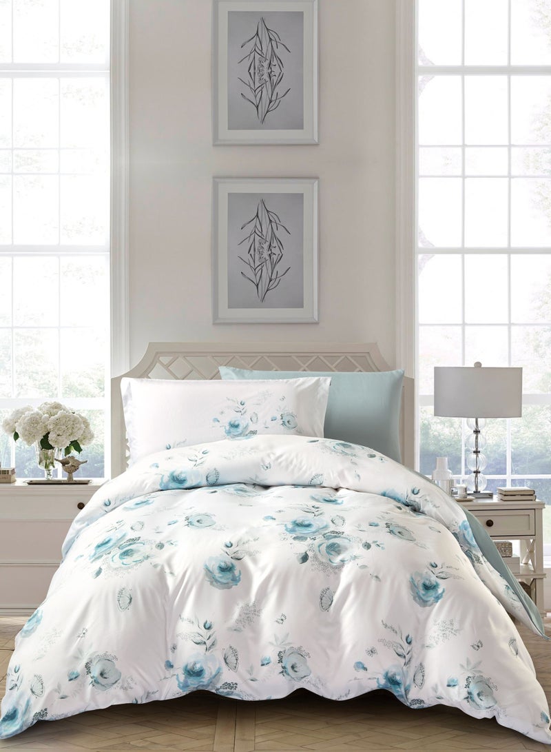 Donetella Digital Print Duvet cover Set,Queen Size 200x230 cm - 4-Pcs Bed Set, ,Emirate Collection, Microfiber - 1 Duvet Cover, 1 Fitted Sheet, 1 Pillow Shams, 1 Pillowcases (Filler Not Include) - Image 1