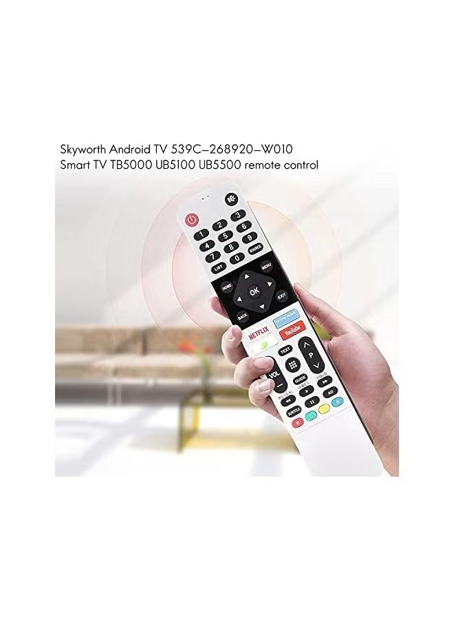 بروماس جهاز تحكم عن بعد للتلفزيون الذكي بديل مناسب لجهاز Skyworth Android TV TB5000 UB5100 UB5500 539C-268920-W010 وحدة تحكم التلفزيون - Image 2