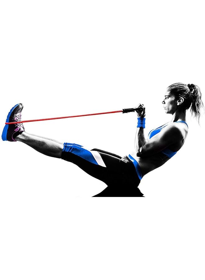 YOMYM Resistance Band Set Includes 5 Stackable Exercise Bands with Handles Carry Bag Ankle Straps and Door Anchor Accessory - Image 5