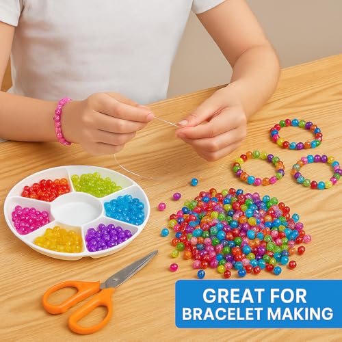 Ambitieux 650+ Pcs Crackle Glass Beads for Jewelry Making | 8mm Assorted Color Round Glass Beads for Bracelet, Necklace, Anklet & DIY Craft | Bulk Bead Kit for Selling & Handmade Business (Parrot green) - Image 4