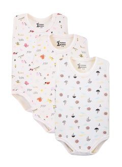 Funny Bunny Pack of 3 Cotton Wide Cut Bodysuit for Baby  - Image 2