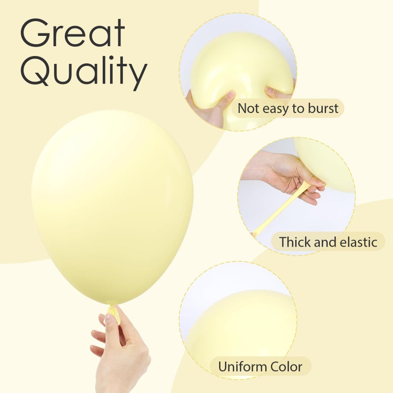 awenztech 120pcs Pastel Yellow Balloons Different Sizes 18 12 10 5 inch Light Yellow Balloon Arch Kit for Gender Reveal Baby Shower Birthday Party Decorations - Image 3