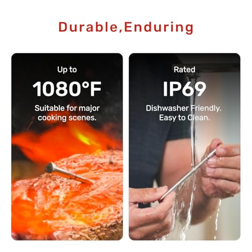 Meatmeet Wireless Bluetooth Meat Thermometer Digital, Smart AI Powered Cooking Thermomer with APP Control, IP69 Waterproof Meat Probe for BBQ, Oven, Grill, Smoker (S Pro) - Image 5
