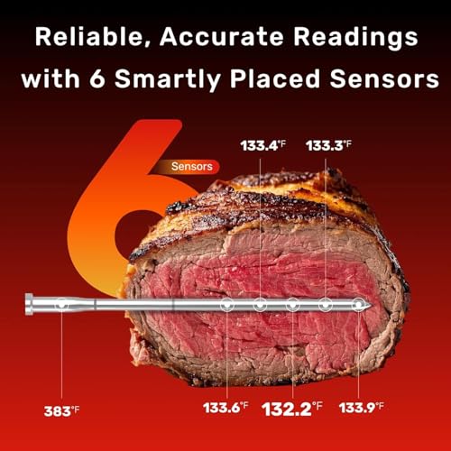 Meatmeet Wireless Bluetooth Meat Thermometer Digital, Smart AI Powered Cooking Thermomer with APP Control, IP69 Waterproof Meat Probe for BBQ, Oven, Grill, Smoker (S Pro) - Image 2