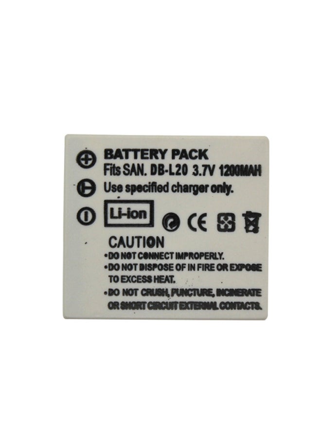 Generic - For Sanyo DMC-C1 C4 C5 CA65 E60 CG6 CA6 PLB-103 Battery DB-L20 Battery-Standard Capacity:1500mAh - Image 1