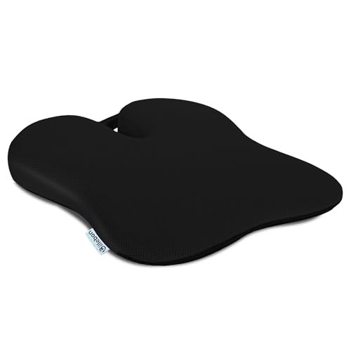 Billebon Ultimate Car Wedge Seat Cushion | Premium Memory Foam Cushion with Coccyx Tailbone Cutout | Helps Relieve Hip, Tailbone & Lower Back Pain | Supports Weight Up to 100 kg (Black Pack of 1) - Image 1