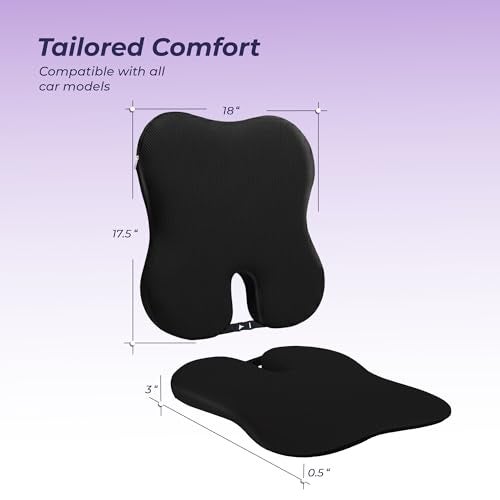 Billebon Ultimate Car Wedge Seat Cushion | Premium Memory Foam Cushion with Coccyx Tailbone Cutout | Helps Relieve Hip, Tailbone & Lower Back Pain | Supports Weight Up to 100 kg (Black Pack of 1) - Image 4